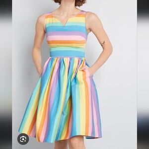 Modcloth‎ X Collectif Rainbow Dress XXXS